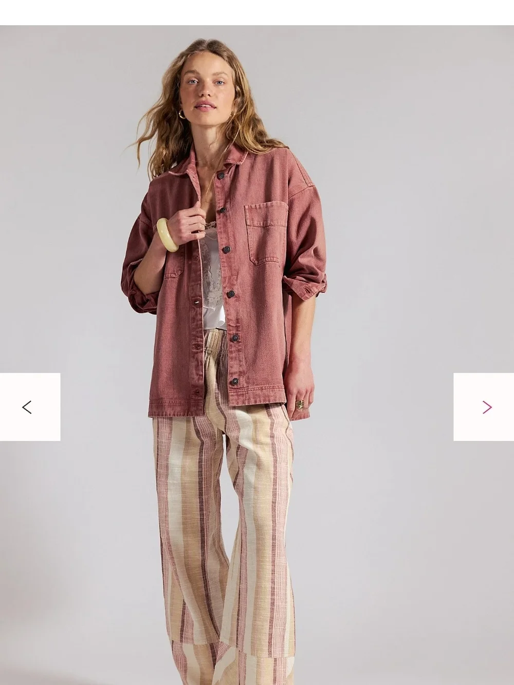 We The Free Madison Washed Rose Oversized Jean Jacket - Picture 3 of 4